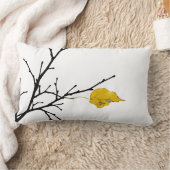 黄色ライムの木の葉 ランバークッション (ブランケット)