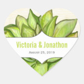 黄色ライム多血モダンタイポグラフィ結婚ズ ハートシール (正面)