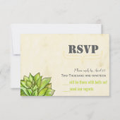 黄色ライム多血モダンタイポグラフィ結婚ズ 出欠カード (正面)