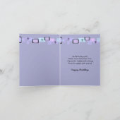 黄色ラブラドール取得誕生日グリーティングカード カード (内部)