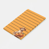 黄色ラブラドール子犬かぼちゃで帽子をかぶった帽子 ポストイット (アングル)