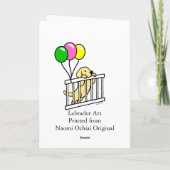 黄色ラブラドール子犬の漫画 カード (裏面)