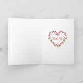 黄色ラブラドール小さなハート花漫画 サンキューカード (内部)