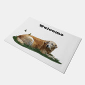 黄色ラブラドール混成品種ドッグドアマット ドアマット (アングル)