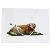 黄色ラブラドール混成品種ドッグ抱き枕 ラージペーパーバッグ (裏面)