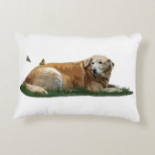 黄色ラブラドール混成品種ドッグ装飾用クッション アクセントクッション (裏面)