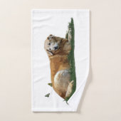 黄色ラブラドール混成犬手拭き ハンドタオル (ハンドタオル)