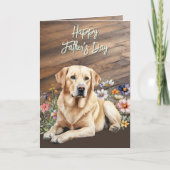 黄色ラブ犬パパ 父の日 カード (正面)
