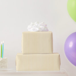 黄色レトロストライプの夏の誕生日 ラッピングペーパー