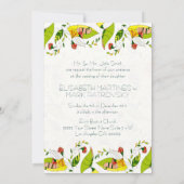 黄色レトロ抽象芸術フローラ結婚コラージュの招待 招待状 (裏面)