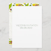 黄色レトロ抽象芸術フローラ結婚コラージュの招待 招待状 (正面/裏面)