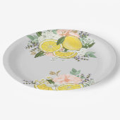 黄色レモンフラワー ペーパープレート (アングル)