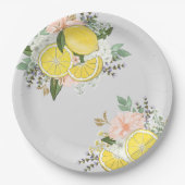 黄色レモンフラワー ペーパープレート (正面)