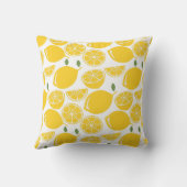 黄色レモンフルーツパターン クッション (裏面)