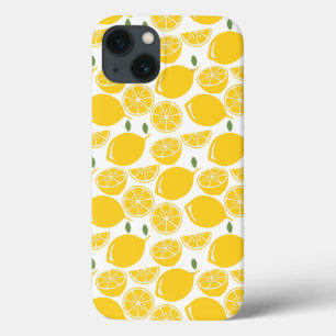 黄色レモンフルーツパターン iPhone 13ケース