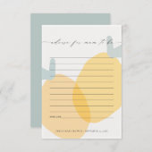 黄色レモンフルーティー柑橘系アドバイムマベビーシャワー エンクロージャーカード (正面/裏面)