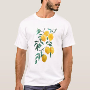 黄色レモン水色 Tシャツ