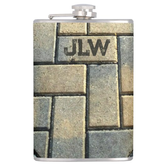 黄色レンガとグレーパターン（の模様が）あるアーバングランジ フラスク (正面)