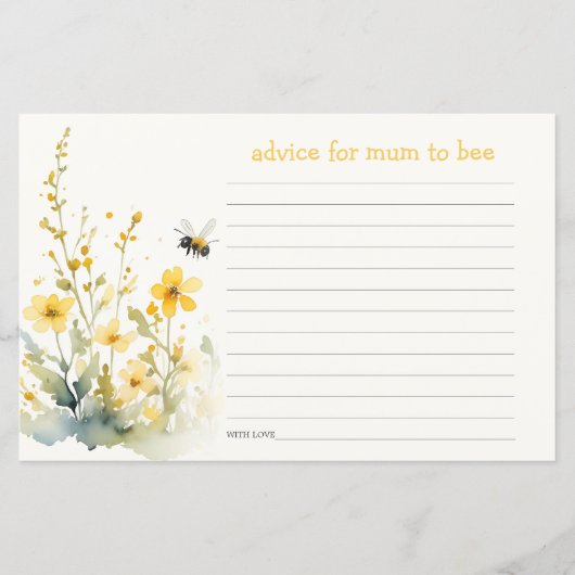 黄色ワイルドフラワーアドバイスムムトゥビーベイビーシャワー (正面)