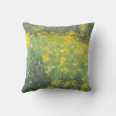 黄色ワイルドフラワーオリジナル油絵 クッション (裏面)