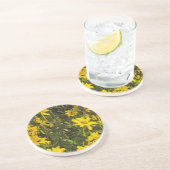 黄色ワイルドフラワーデイジー抽象芸術 コースター (側面)