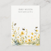 黄色ワイルドフラワービー空白のロゴジュエリーディスプレイ 名刺 (正面)