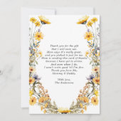 黄色ワイルドフラワーベビーシャワーサンキューカード サンキューカード (正面)