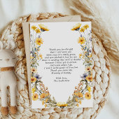 黄色ワイルドフラワーベビーシャワーサンキューカード サンキューカード