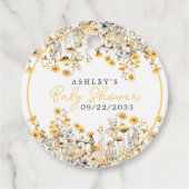 黄色ワイルドフラワーボホ水色ベビーシャワー フェイバータグ (裏面)