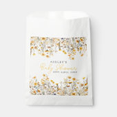 黄色ワイルドフラワーボホ水色ベビーシャワー フェイバーバッグ (正面)
