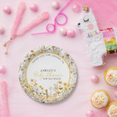 黄色ワイルドフラワーボホ水色ベビーシャワー ペーパープレート (パーティー)