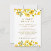 黄色ワイルドフラワー悔やみや弔慰記憶サンキューカード サンキューカード (正面)