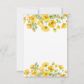 黄色ワイルドフラワー悔やみや弔慰記憶サンキューカード サンキューカード (裏面)
