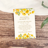 黄色ワイルドフラワー悔やみや弔慰記憶サンキューカード サンキューカード