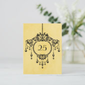 黄色ヴィンテージシャンデリア表番号葉書 ポストカード (スタンド正面)