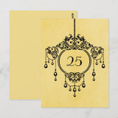 黄色ヴィンテージシャンデリア表番号葉書 ポストカード (正面/裏面)