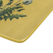 黄色ヴィンテージタンポポ花 カッティングボード (角)