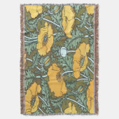 黄色ヴィンテージポピー スローブランケット (正面縦)