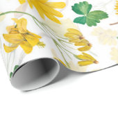 黄色ヴィンテージWIldflower草原 ラッピングペーパー (ロールコーナー)