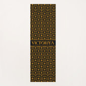 黄色中国のの黒のパタミニマルーン ヨガマット (正面)