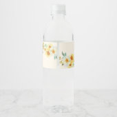 黄色中国の結婚い青いフローラ ペットボトルラベル (裏面)