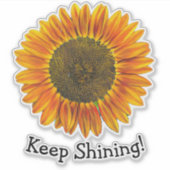 黄色保輝く水色のひまわり シール (正面)