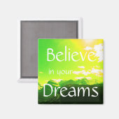 黄色信じい空に浮かぶ夢の山々 マグネット (正面/裏面)