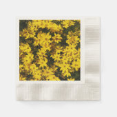 黄色共生の花フローラ 縁ありランチョンナプキン (正面)