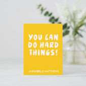 黄色前向き感動的引用文 ポストカード (スタンド正面)