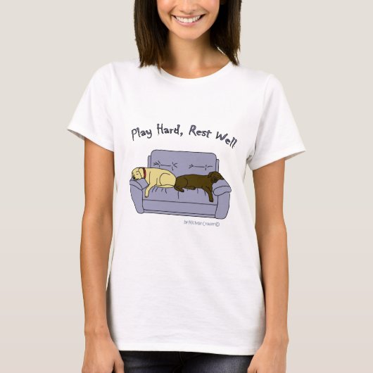 黄色及びチョコレート実験室の演劇の懸命 Tシャツ (正面)
