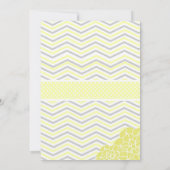 黄色及び灰色のヴィンテージのブライダルシャワーの招待状 招待状 (裏面)