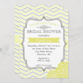 黄色及び灰色のヴィンテージのブライダルシャワーの招待状 招待状 (正面/裏面)