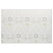 黄色及び灰色の素朴花柄 ファブリック (ヤード)