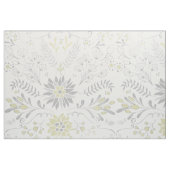 黄色及び灰色の素朴花柄 ファブリック (ファットクウォーター)